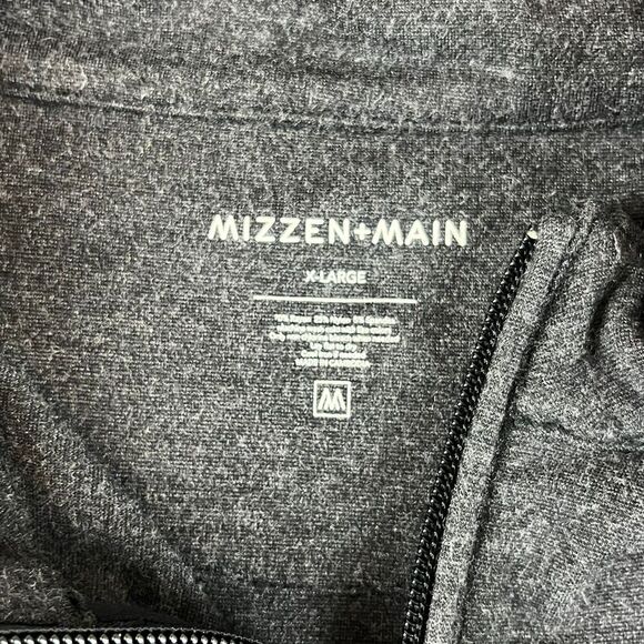 Mizzen + Main 1/4 Zip Pullover Mock Neck Dark Gray Long Sleeve Men's XL - Picture 3 of 8